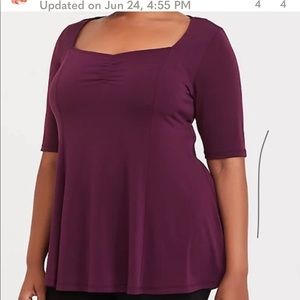 torrid Burgundy Purple Studio Knit Sweetheart Top